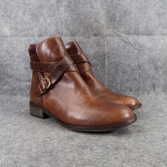 La Scarpa Shoes Womens 38 Boot Fashion Leather Buckle Strap Classic Brown Bootie - Picture 1 of 16